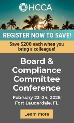 Register for HCCA's Board & Compliance Committee Conference