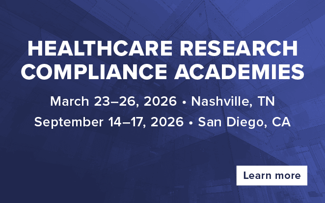 Register for HCCA's Healthcare Research Compliance Academy!