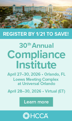 Register for HCCA's 30th Annual Compliance Institute!
