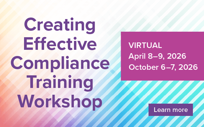 Register for SCCE's Creating Effective Compliance Training
