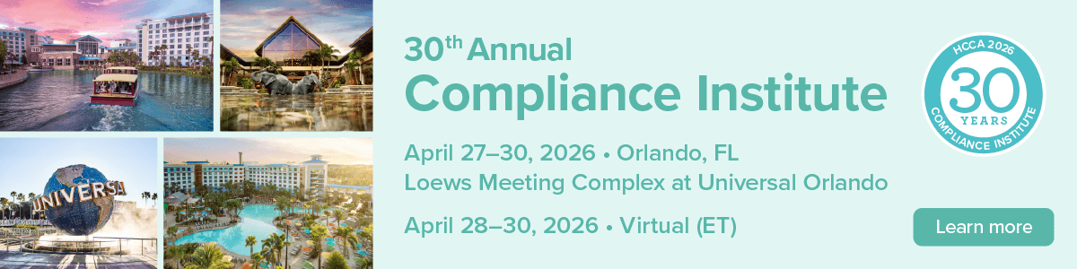 Register for HCCA's 30th Annual Compliance Institute!
