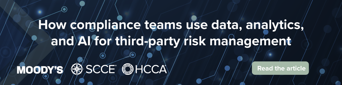 SCCE & HCCA Moody's How compliance teams use data, analytics, and AI for third-party risk management | Read the article 