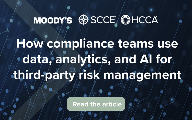 SCCE & HCCA Moody's How compliance teams use data, analytics, and AI for third-party risk management