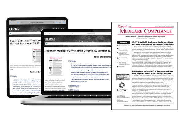 Report on Medicare Compliance - Printed newsletter + online access
